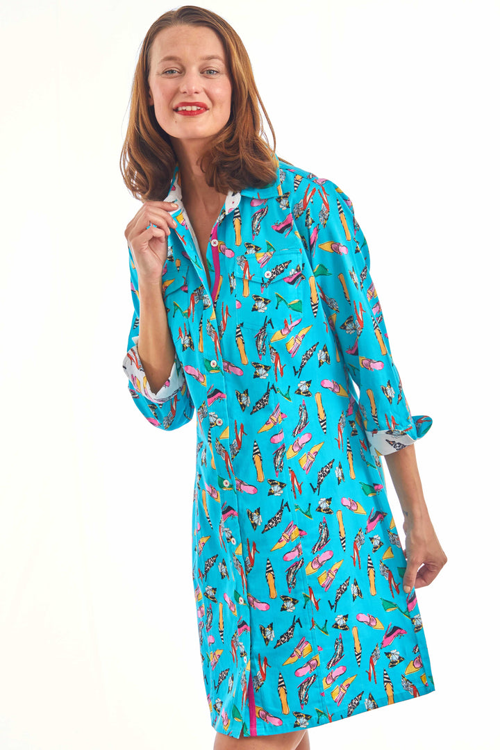 Sag Harbor Dress Turquoise  Shoe Print