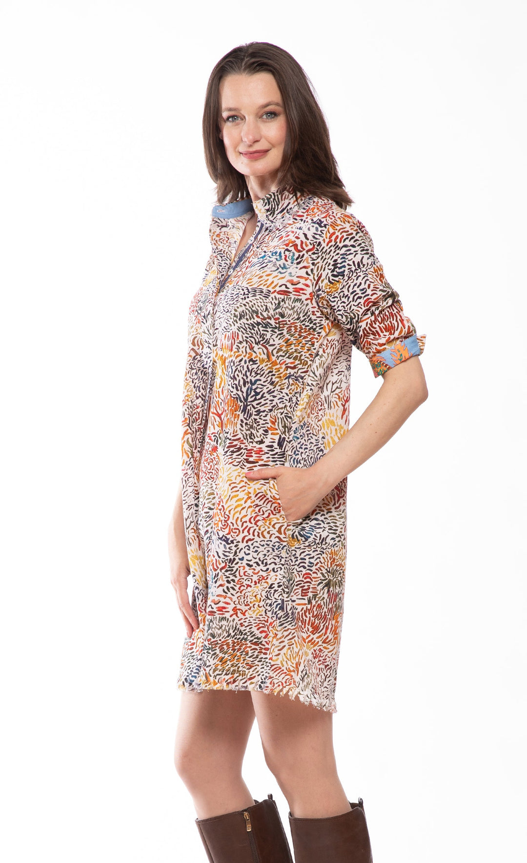 Chatham Dress All Over Abstract Print