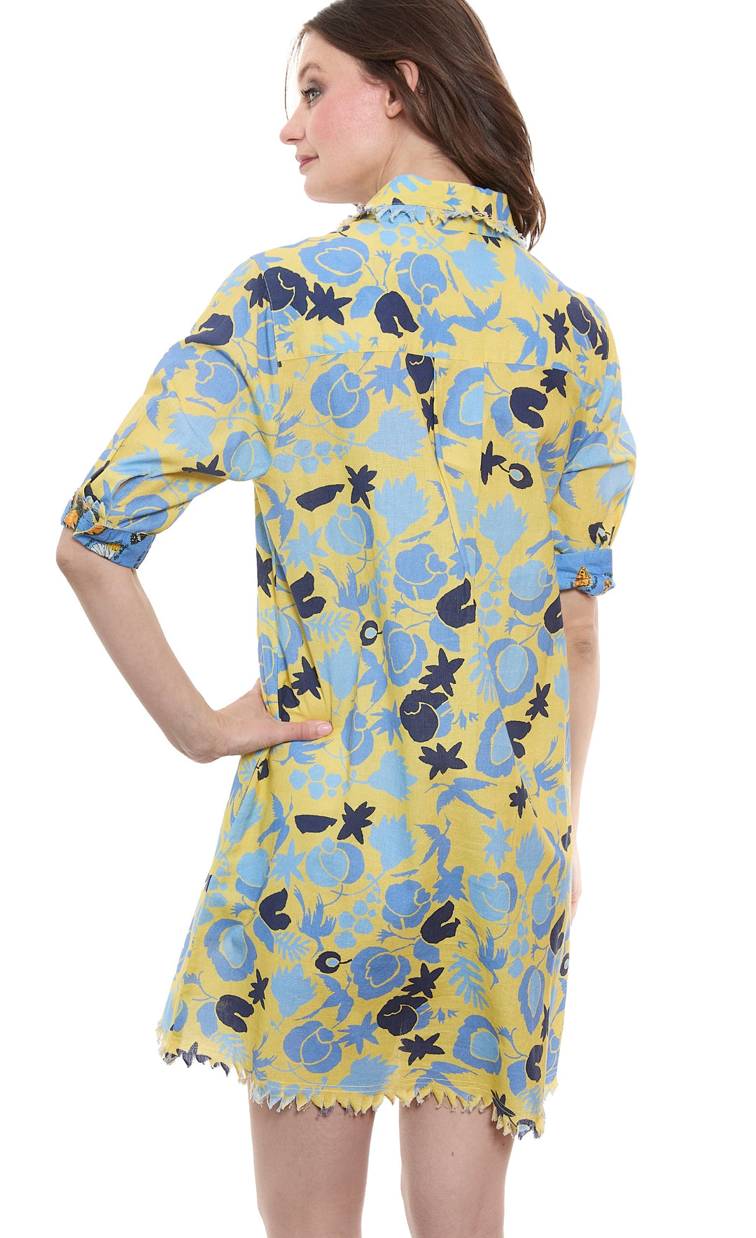 Chatham Dress Yellow Blue Floral