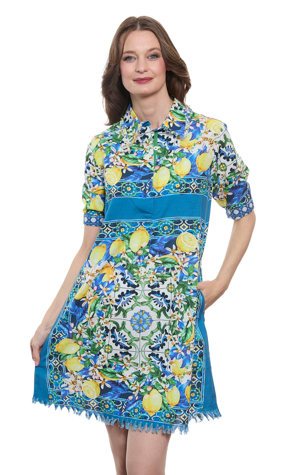 linen dress with lemons Prosperina Linen Strapless Midi Dress - All Dresses