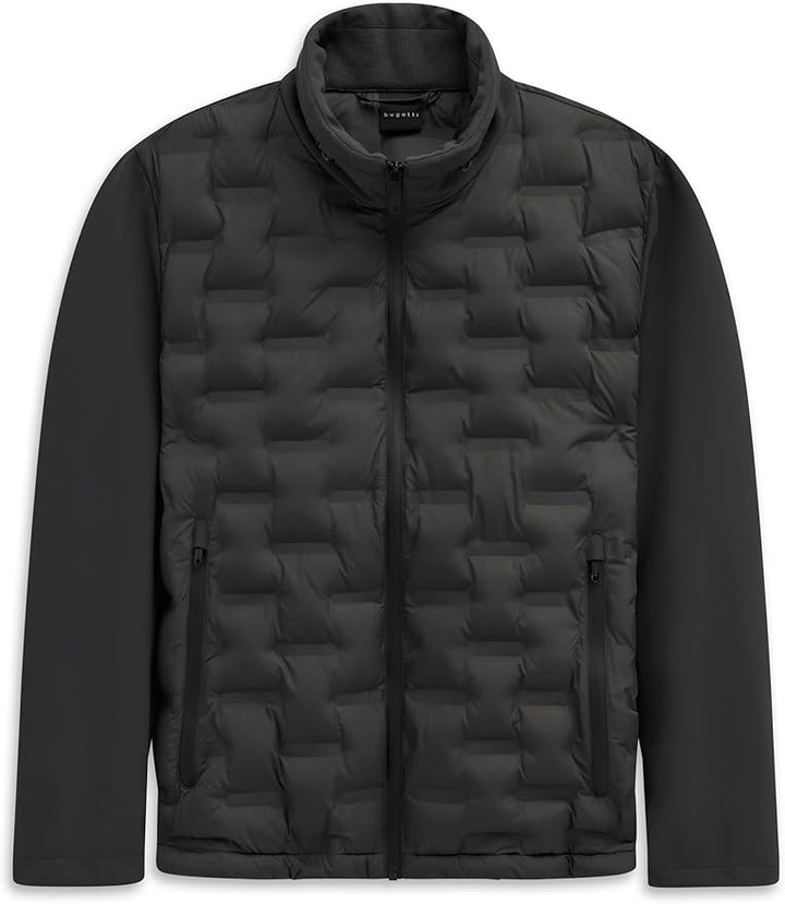 Techno Quilt Bomber Jacket - Black