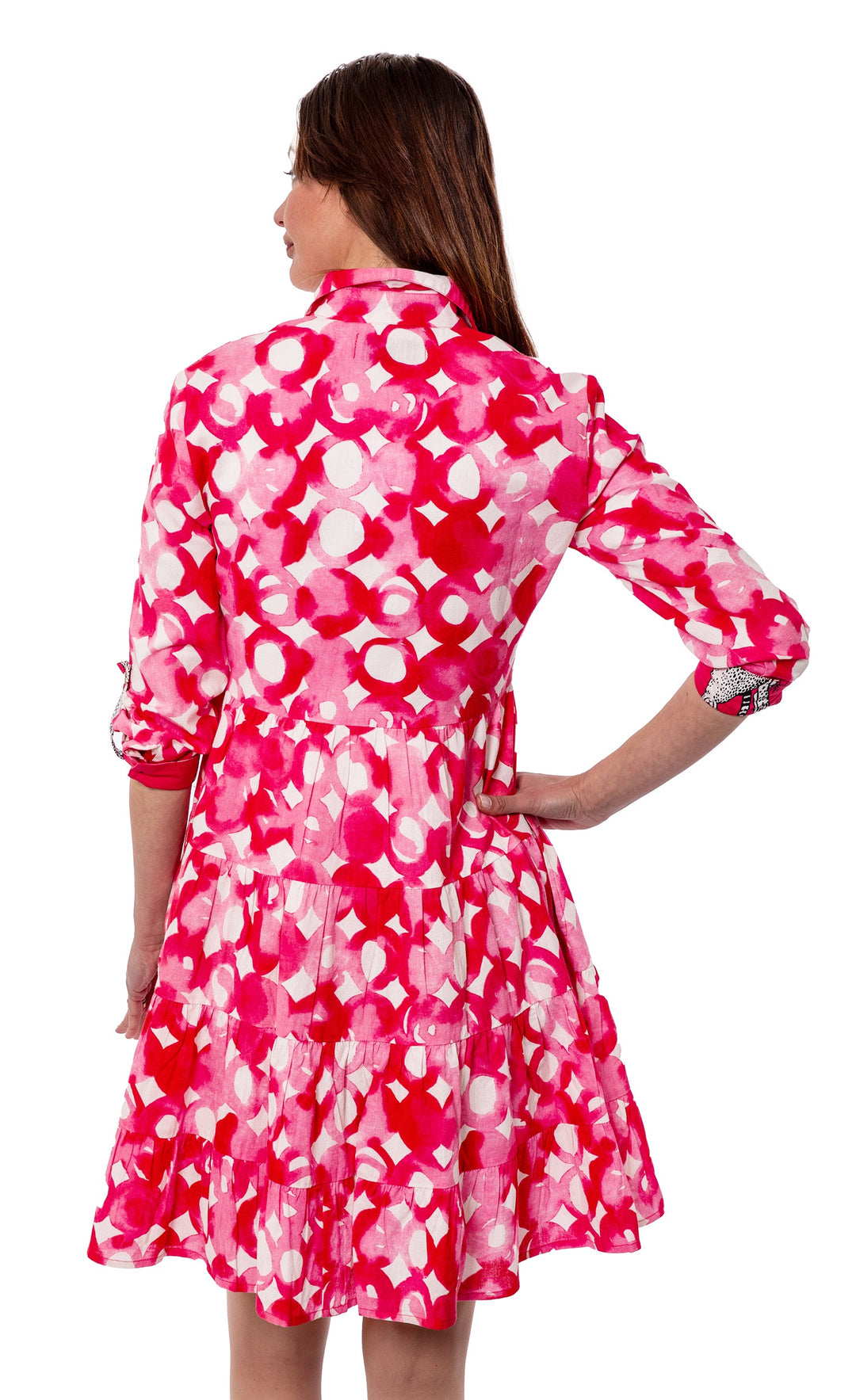 Delray Dress Pink Watercolor Print