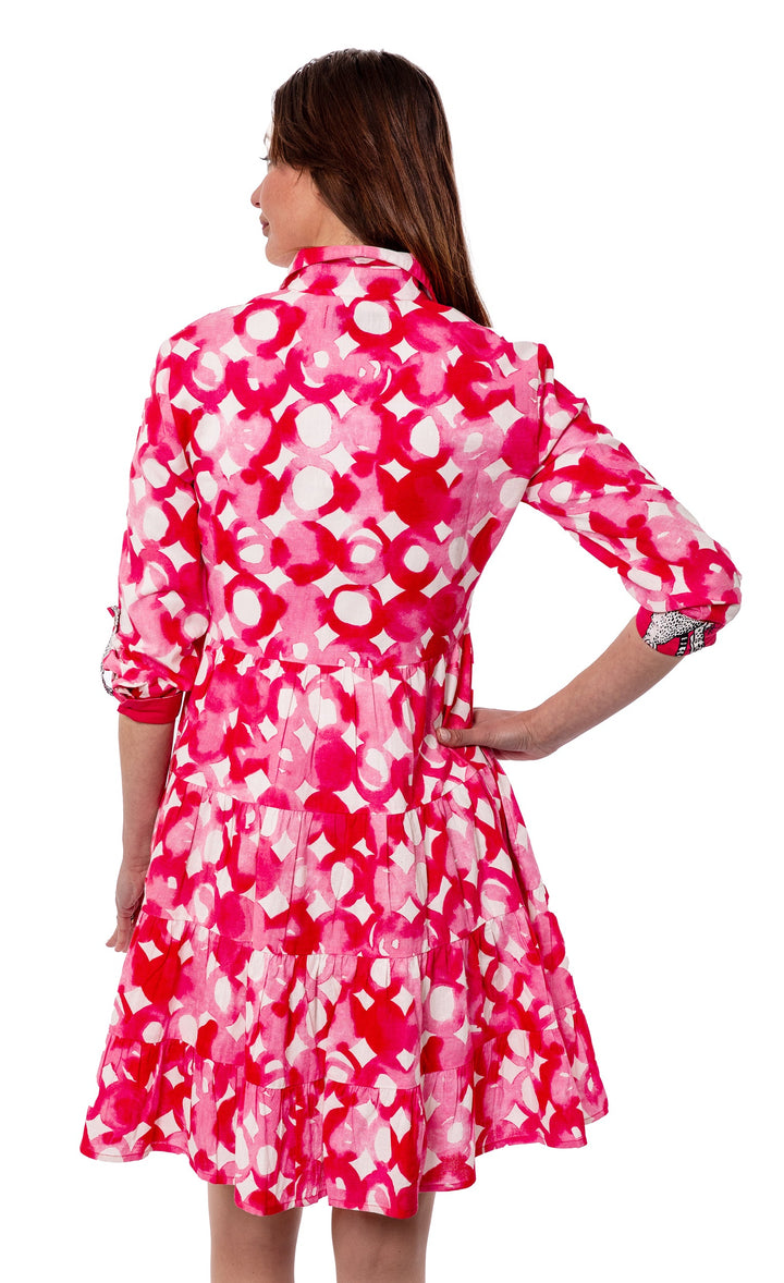 Delray Dress Pink Watercolor Print