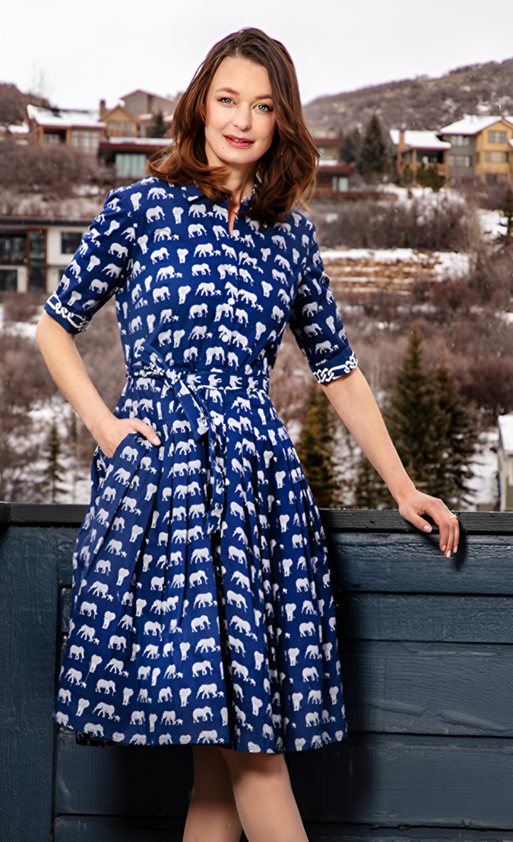 Mrs. Maisel Navy with Baby Elephants