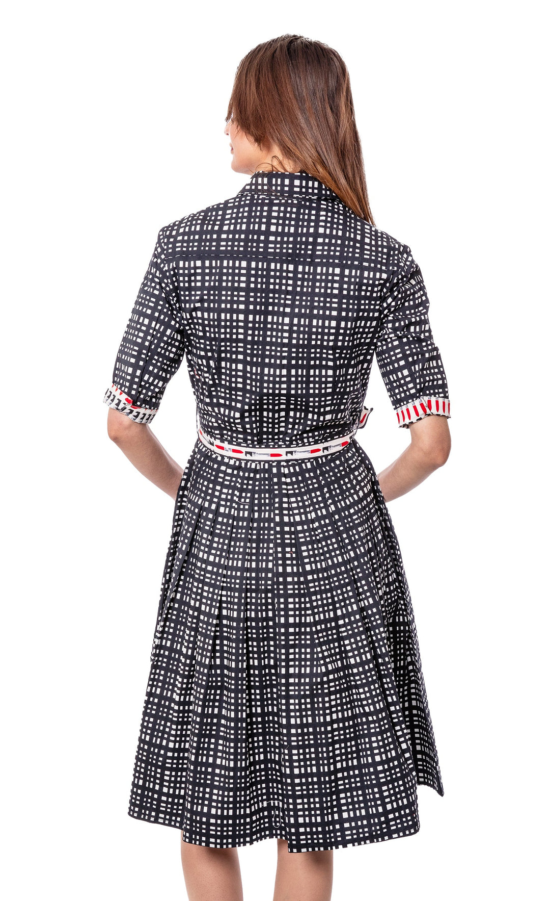 Mrs. Maisel Black and White Grid Print Dress