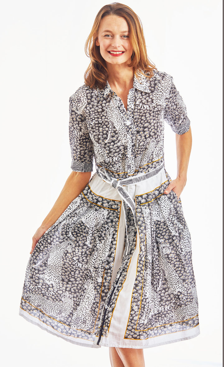 Mrs Maisel Dress Black And White Daisies With Cheetah Voile