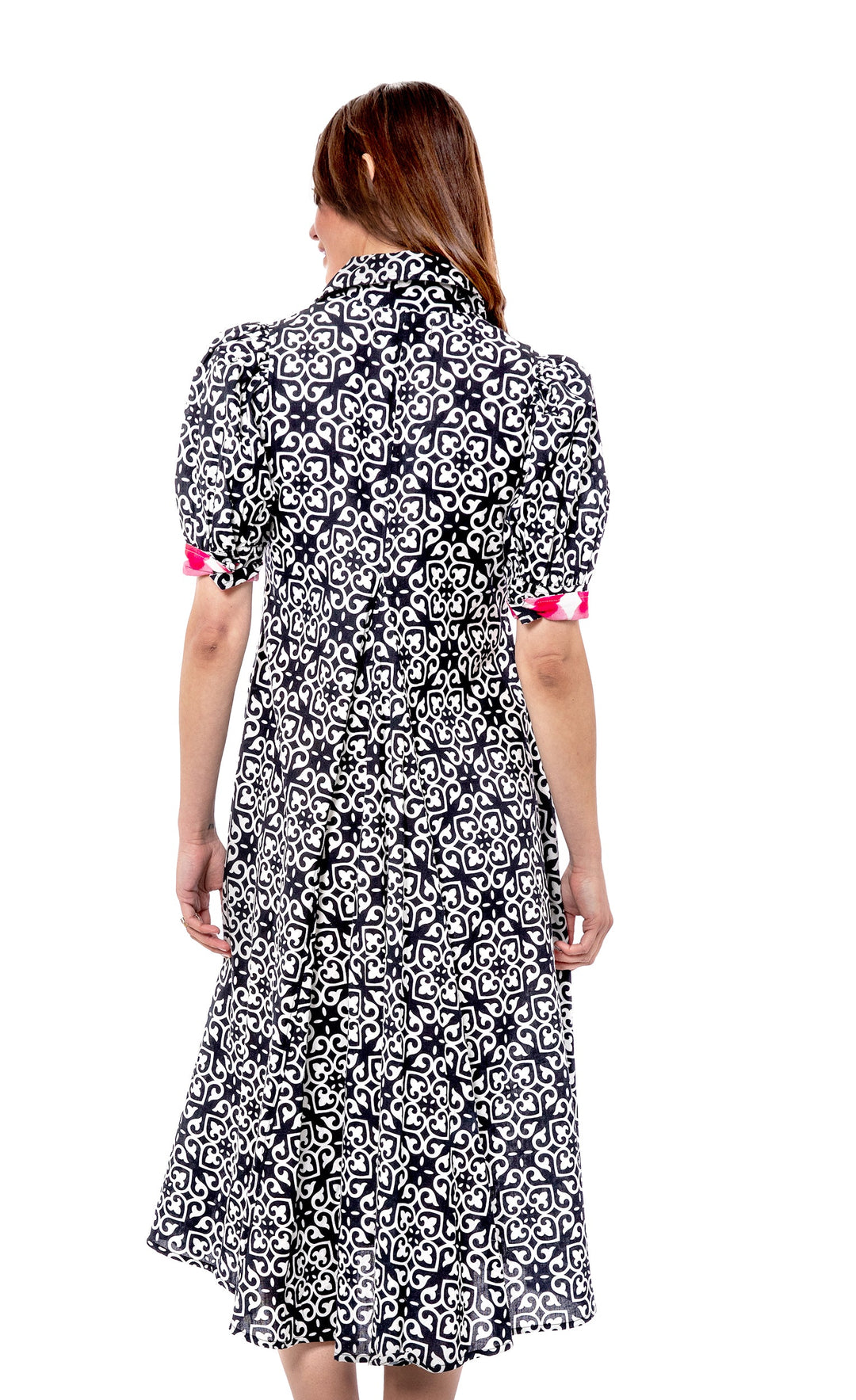 Montauk Dress Black White Geometric