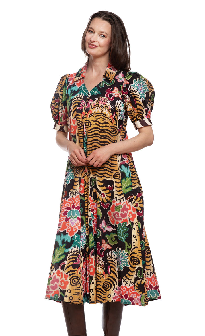 Montauk Dress Tiger Rug Print