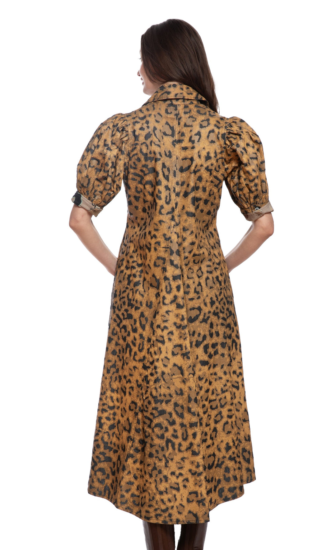 Montauk Dress Cheetah Print on Denim