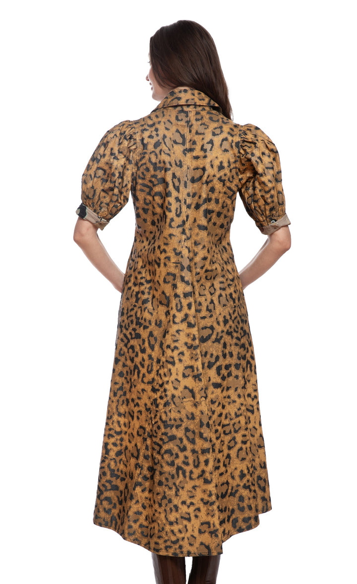 Montauk Dress Cheetah Print on Denim