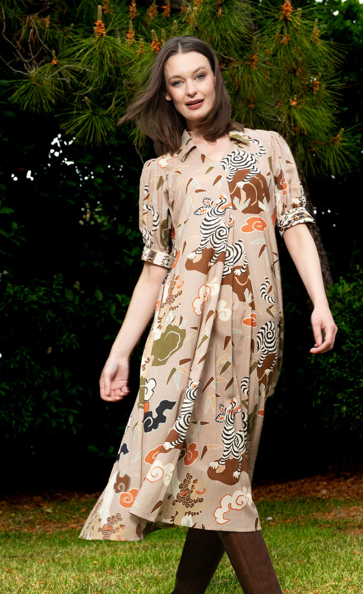 Montauk Dress Safari Print