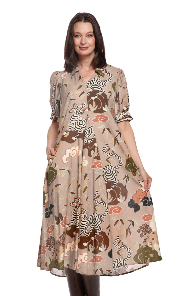 Montauk Dress Safari Print