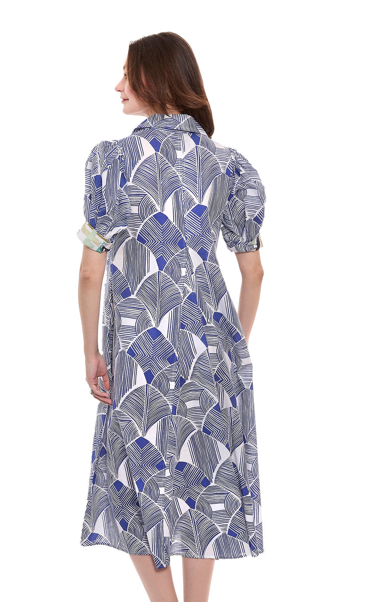 Montauk Dress Navy White Geo