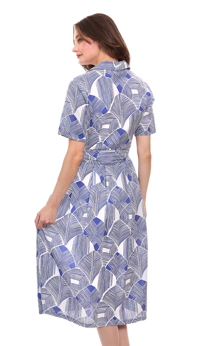 Hudson Tiered Dress Navy White Geo