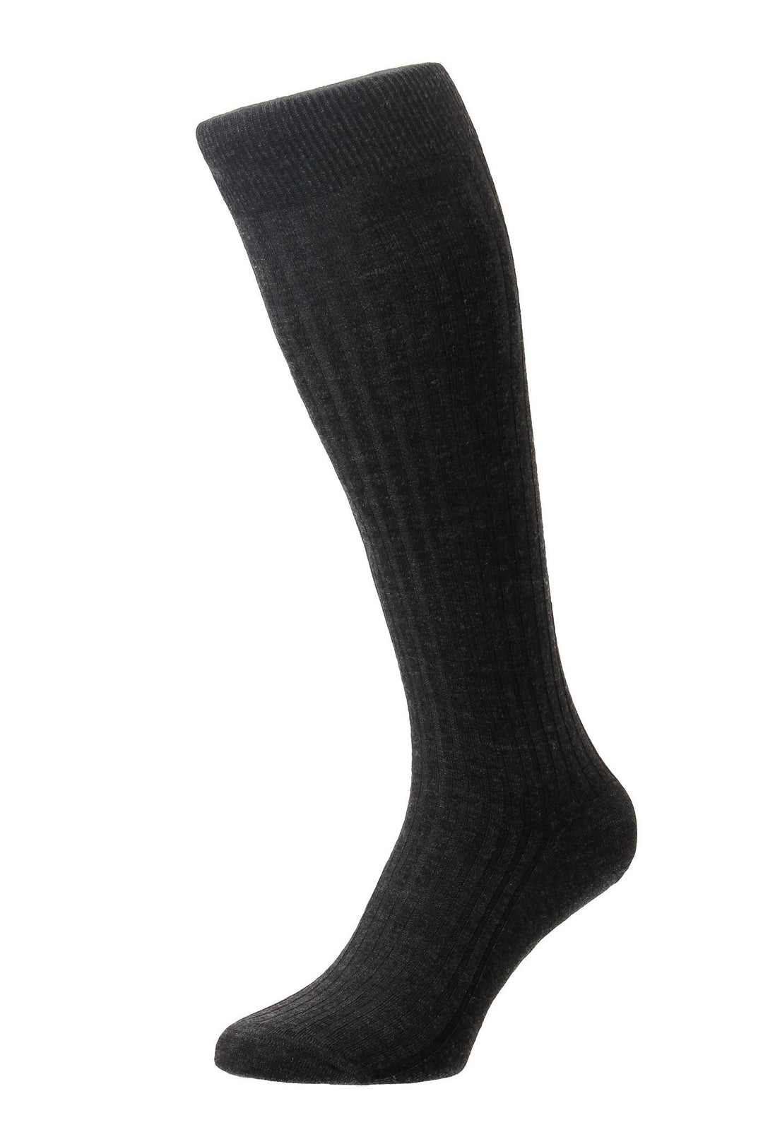 Laburnum Merino Wool Long Men's Socks - Charcoal