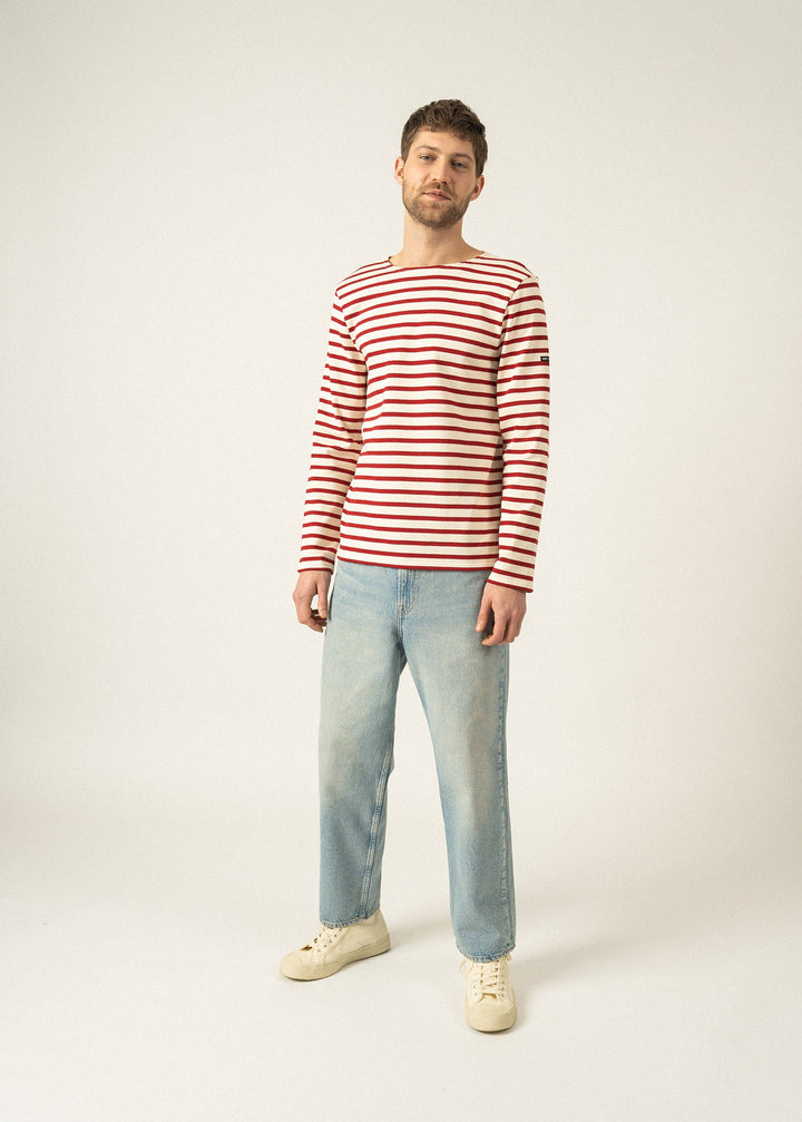 MERIDIEN MODERNE - Original Breton Shirt (ECRU / MAROON)