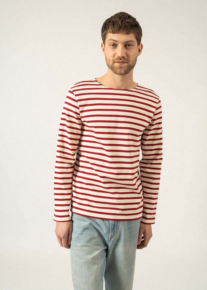 MERIDIEN MODERNE - Original Breton Shirt (ECRU / MAROON)