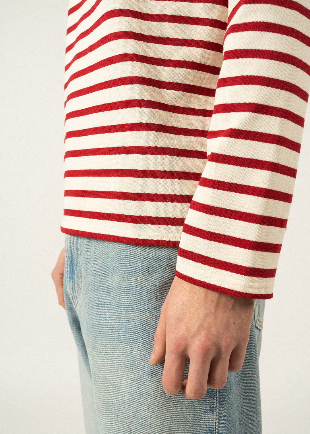 MERIDIEN MODERNE - Original Breton Shirt (ECRU / MAROON)