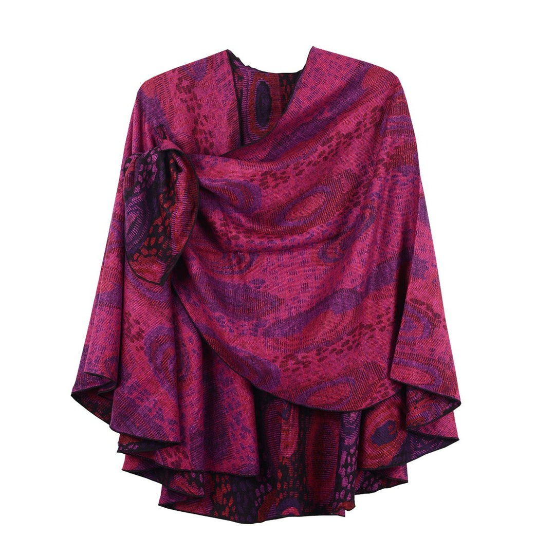 100% Cashmere Reversable Loop Shawl - Hot Pink