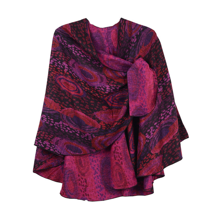 100% Cashmere Reversable Loop Shawl - Hot Pink