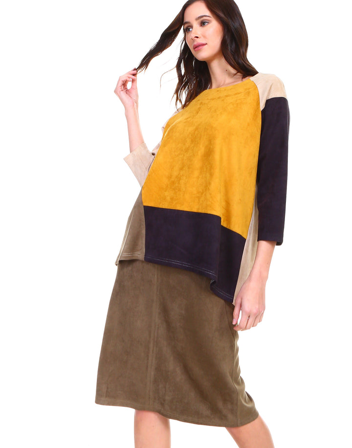 Alexa Stretch Suede Top