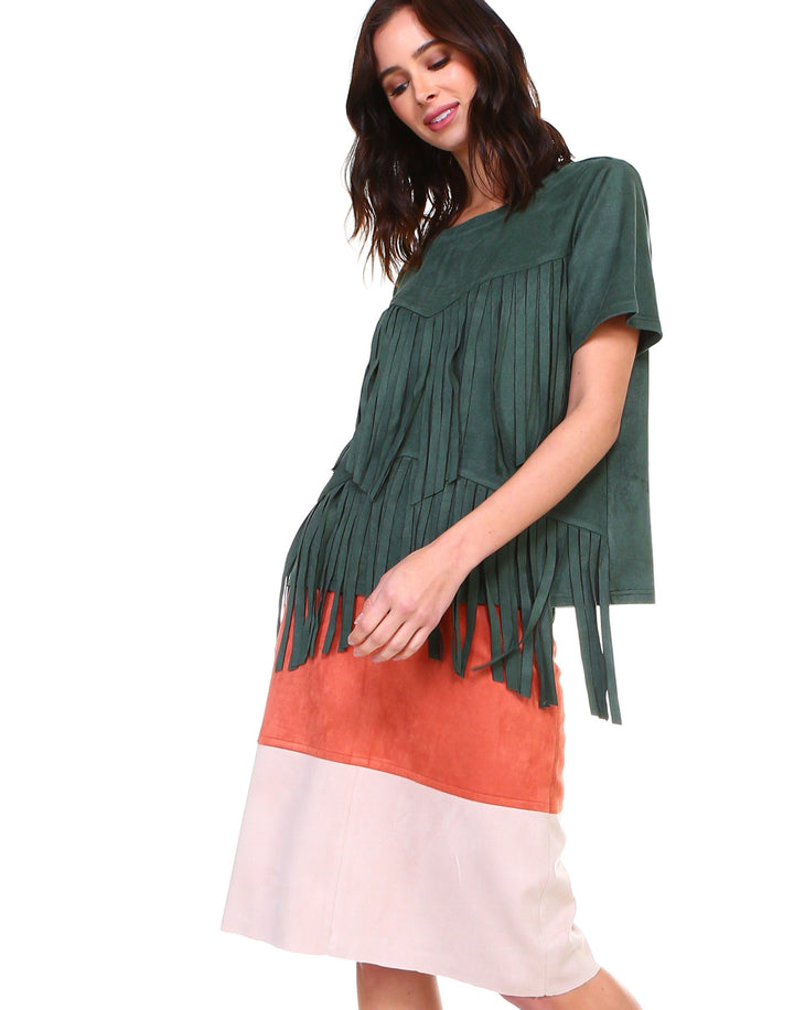 Alyssa Stretch Suede Top