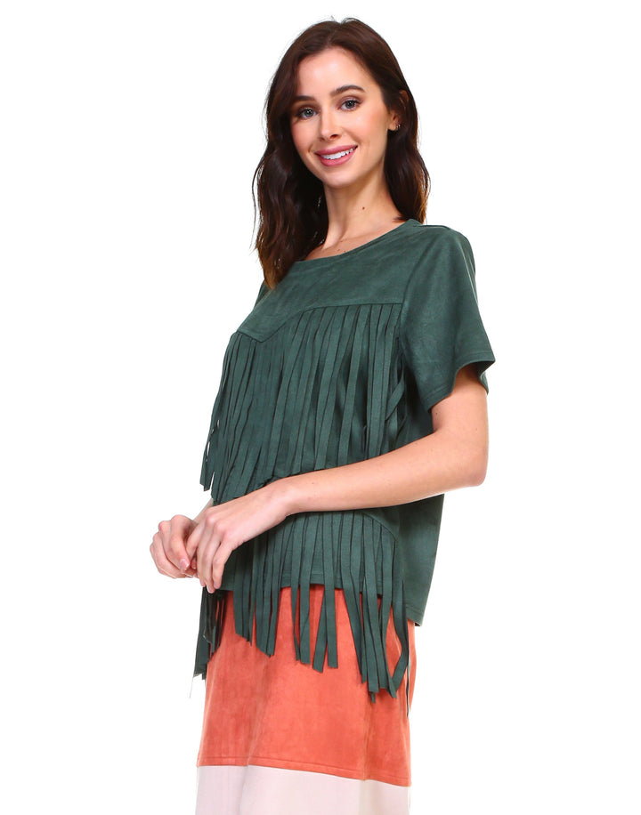 Alyssa Stretch Suede Top