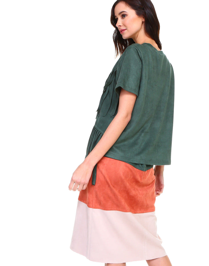 Alyssa Stretch Suede Top