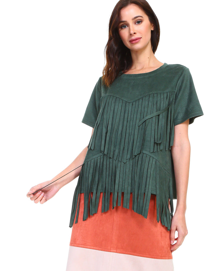 Alyssa Stretch Suede Top