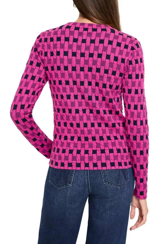 NIC+ZOE Mini Mock Geo Sweater Tee