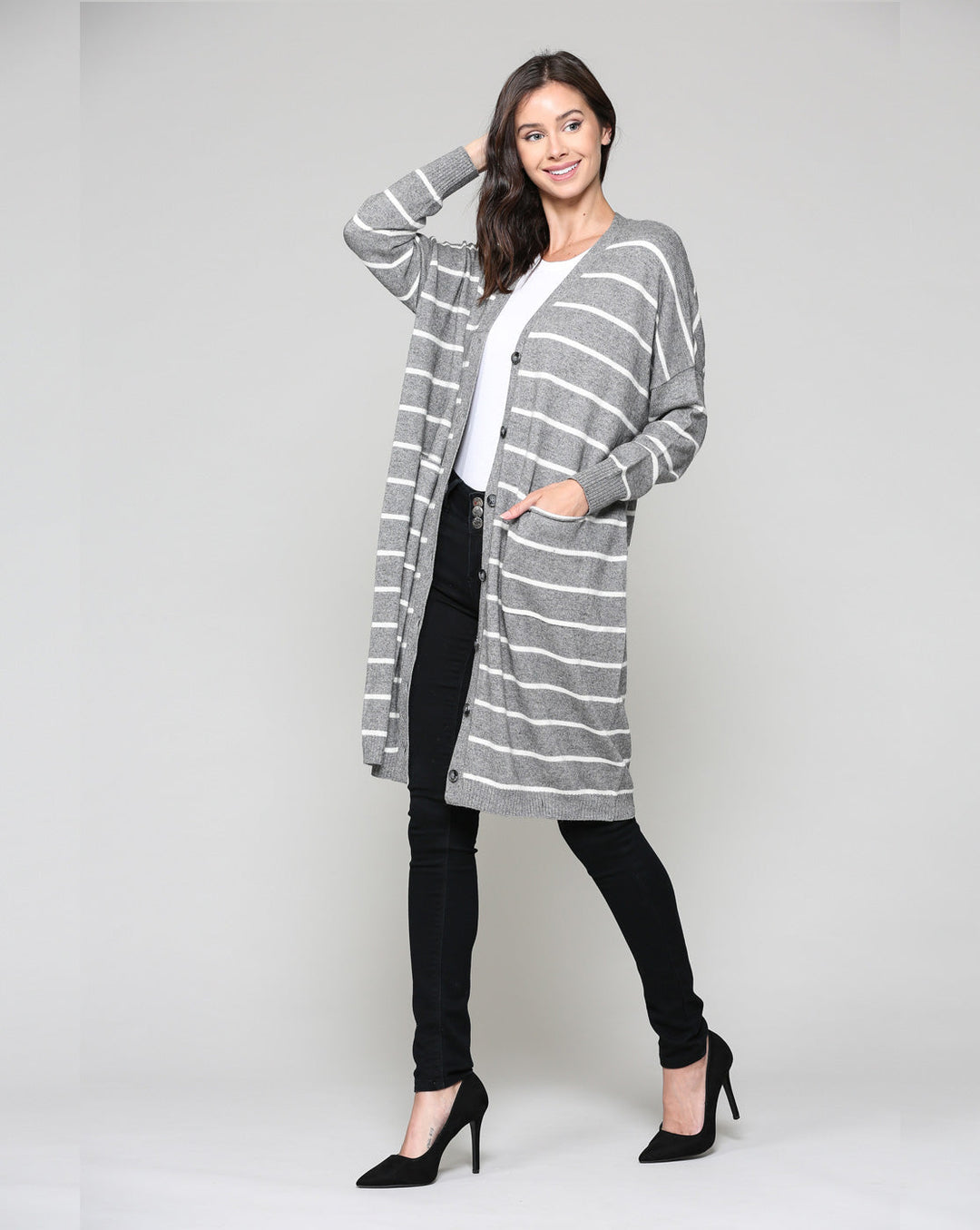 Shayla Stretch Knitted Sweater Cardigan