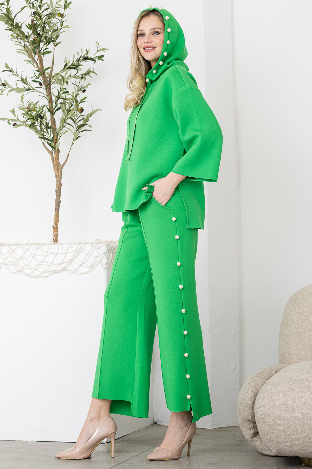 Farrah French Scuba Pearl Pant