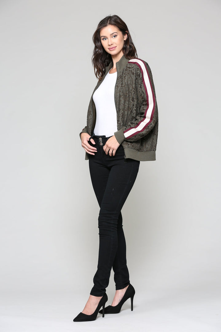 Whitlee Lace Bomber Jacket