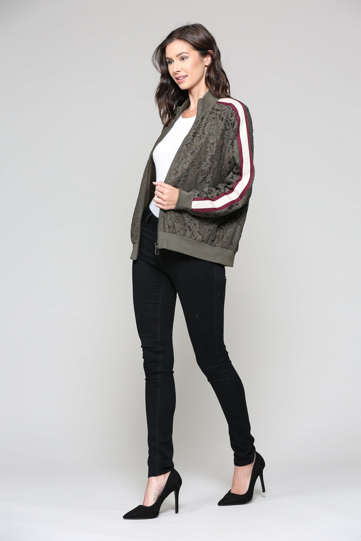 Whitlee Lace Bomber Jacket