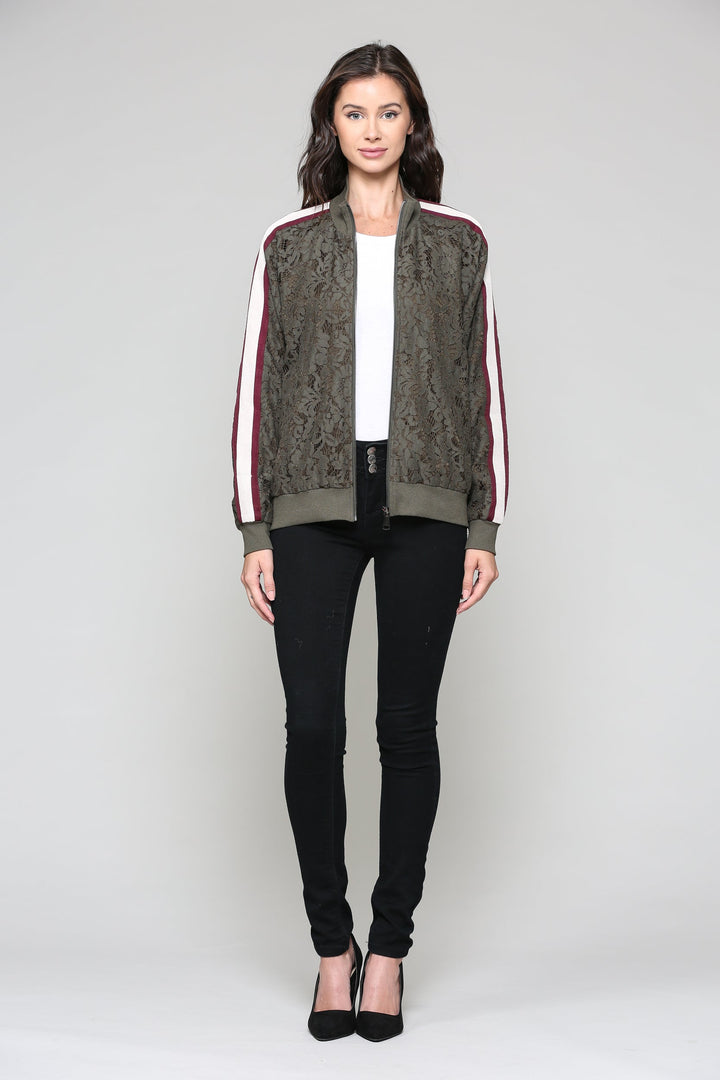 Whitlee Lace Bomber Jacket