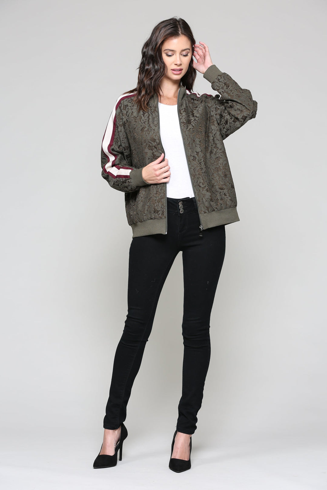 Whitlee Lace Bomber Jacket