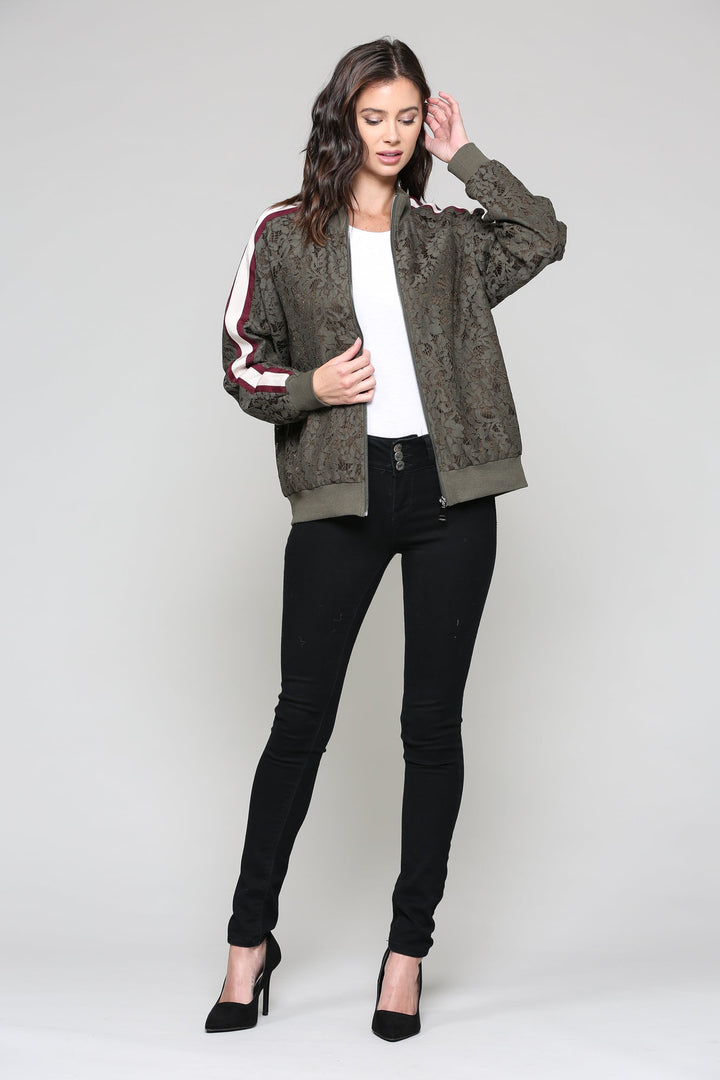Whitlee Lace Bomber Jacket
