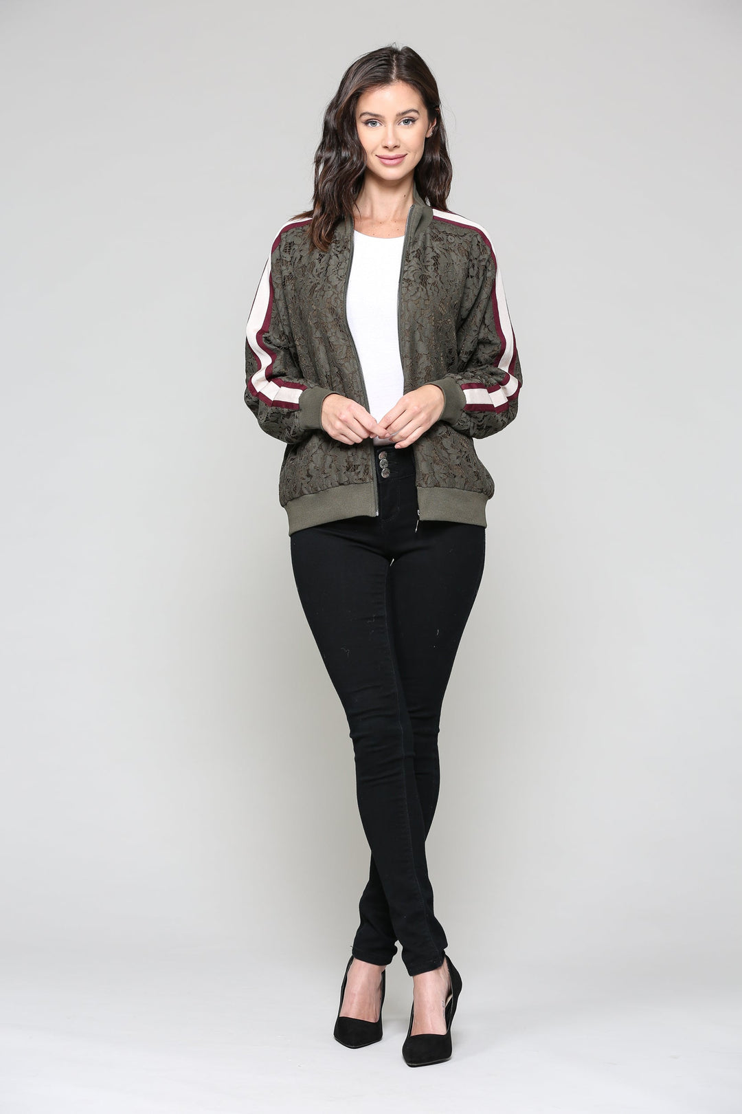 Whitlee Lace Bomber Jacket