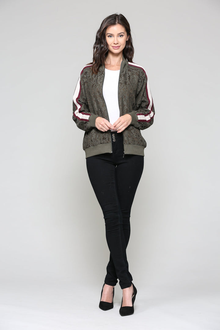 Whitlee Lace Bomber Jacket