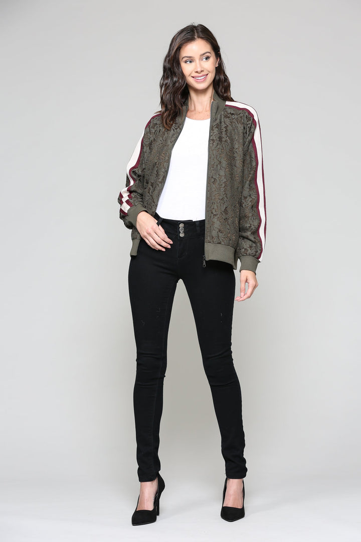 Whitlee Lace Bomber Jacket