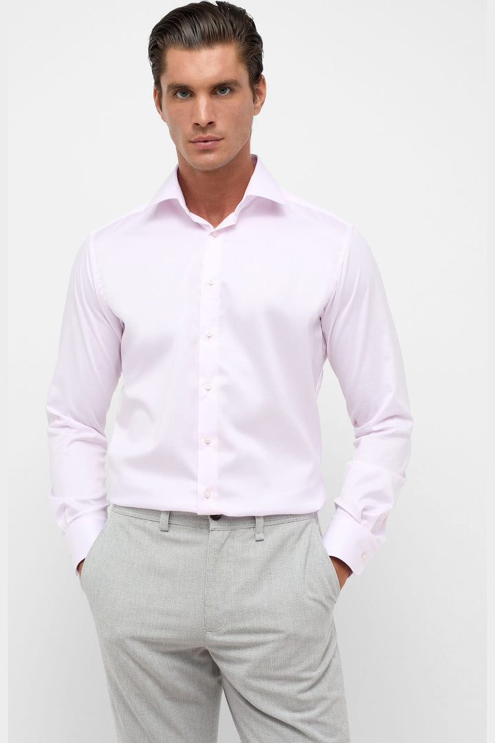 Eterna 1863 Luxury Shirt Modern Fit Kent collar shirt in pink - detail