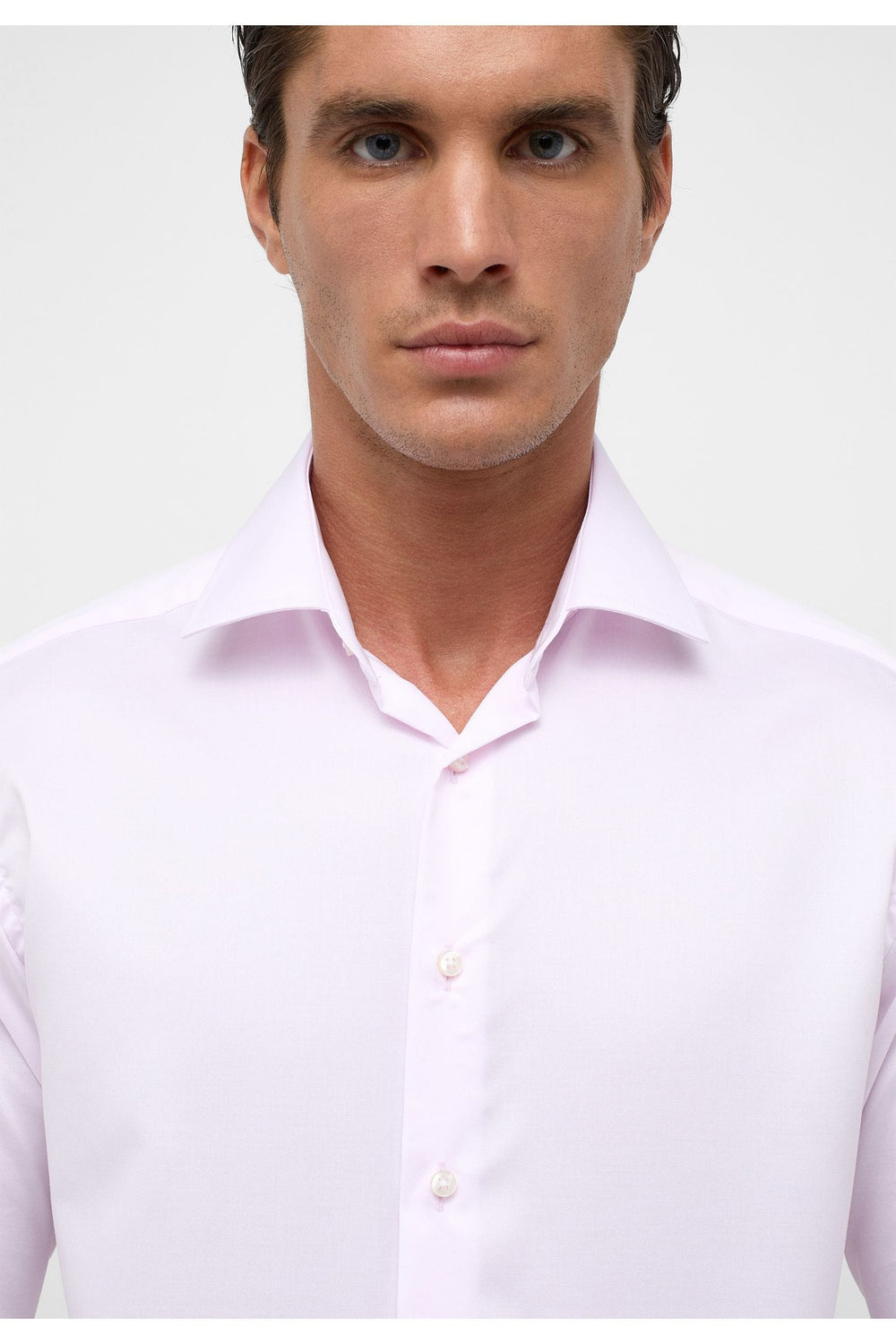 Eterna 1863 Luxury Shirt Modern Fit Kent collar shirt in pink - collar and cuff