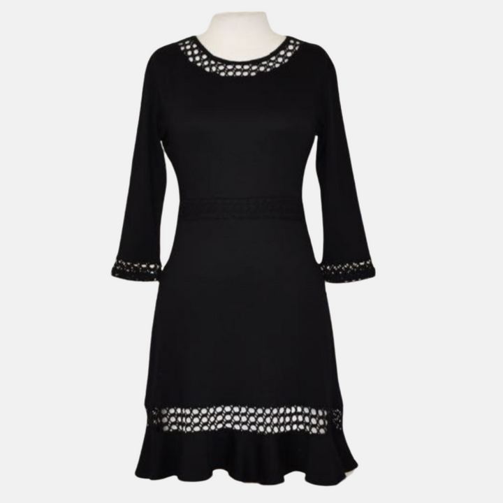 Cowl Crochet Dress - Navy