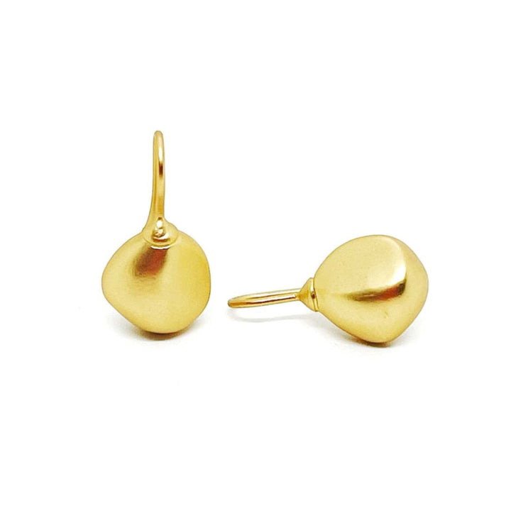 Matte Gold Pebble Earrings