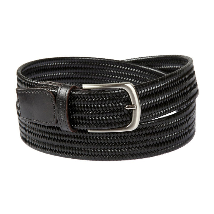 Genuine Leather Braided Belt - Black