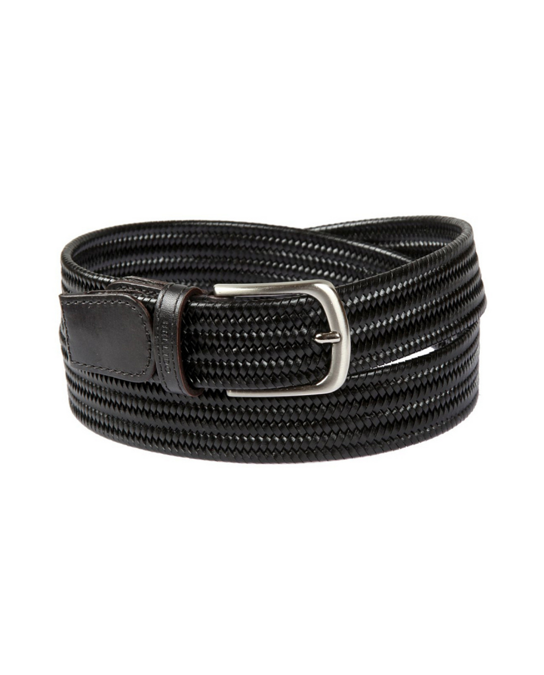 Genuine Leather Braided Belt - Black