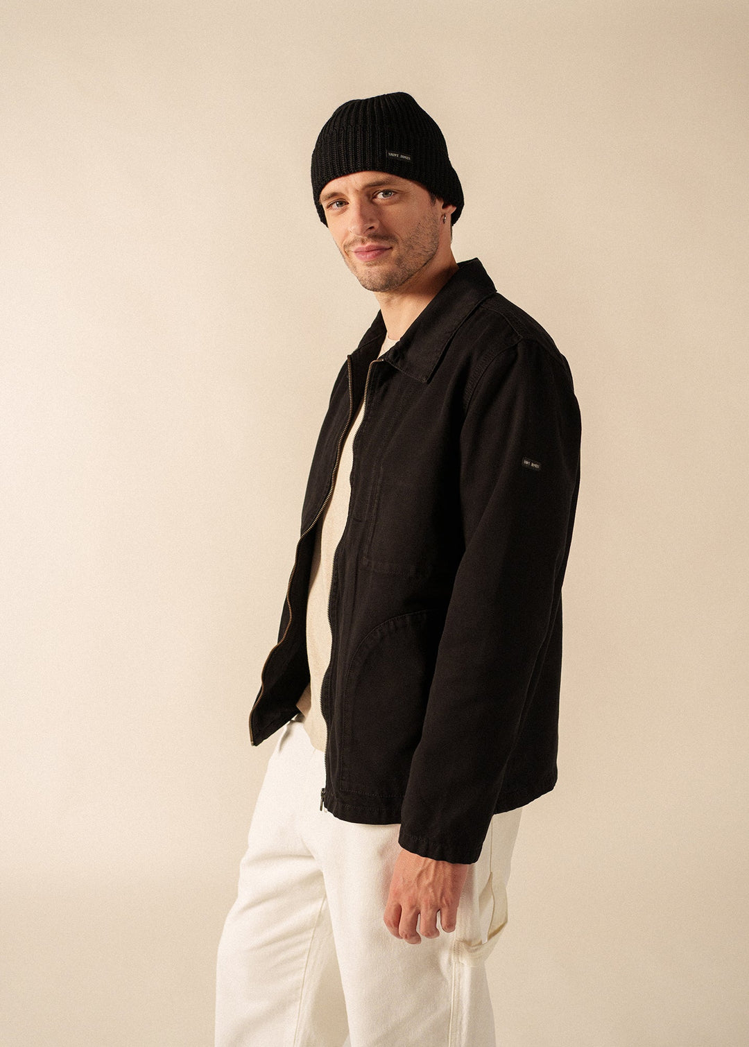 CANOT - Soft Wool Beanie in Purl Knit (BLACK)