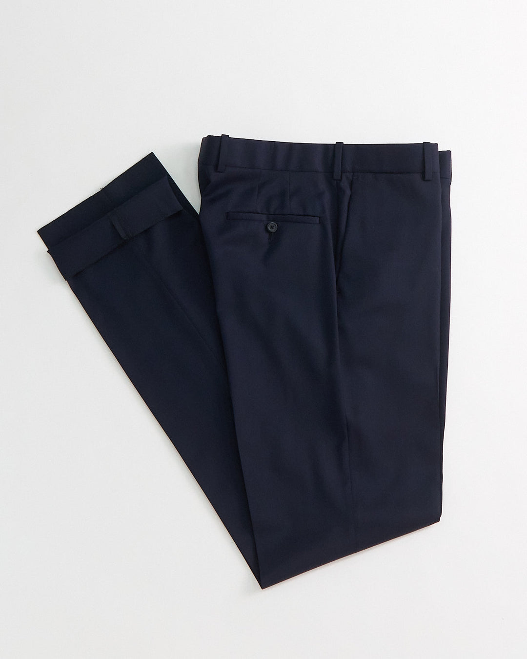 Coppley Cade navy Super 100s wool trouser, front view