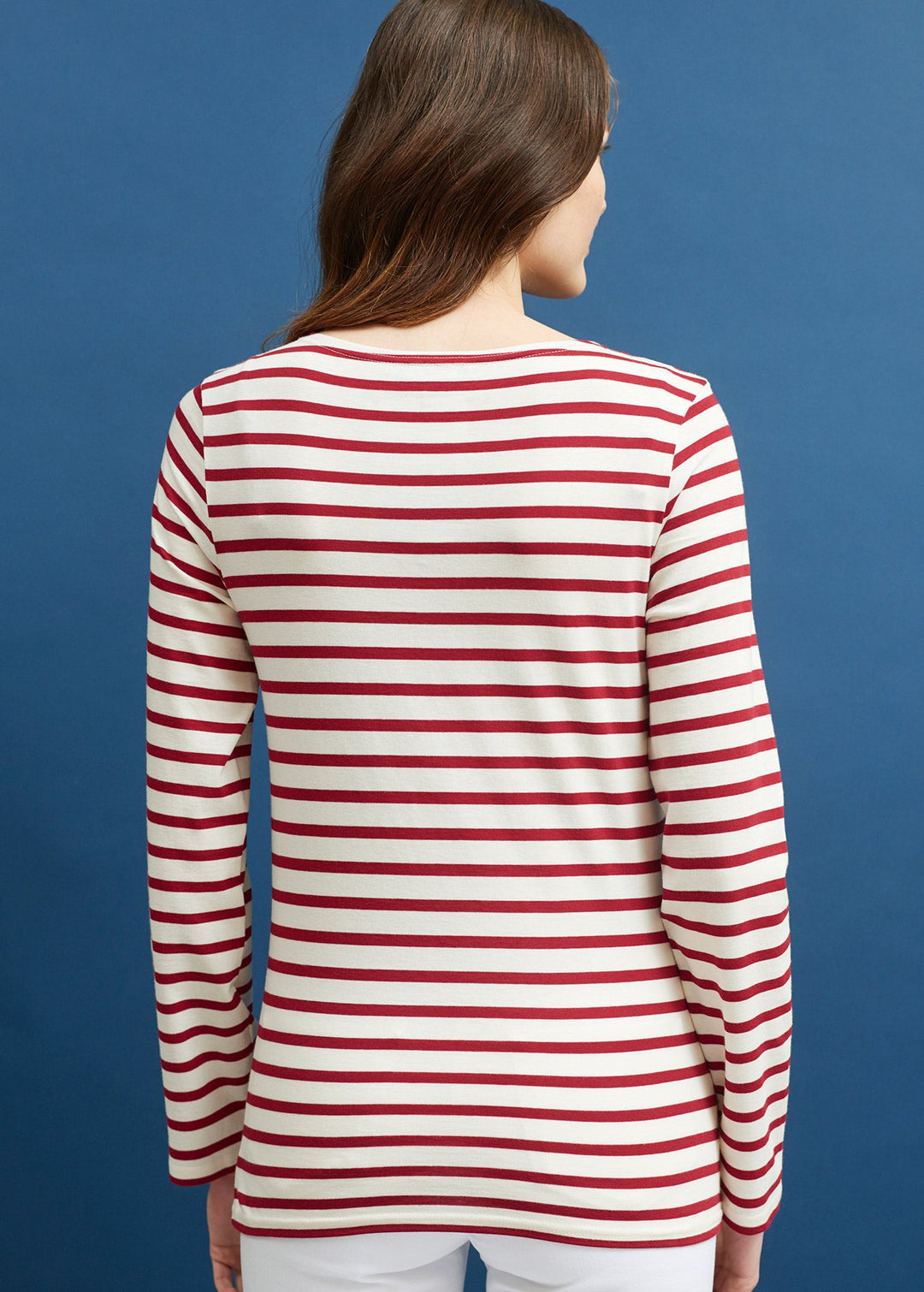 MINQUIERS MODERN - Authentic Breton Stripe Shirt | Soft Cotton | Men Fit (ECRU / MAROON)