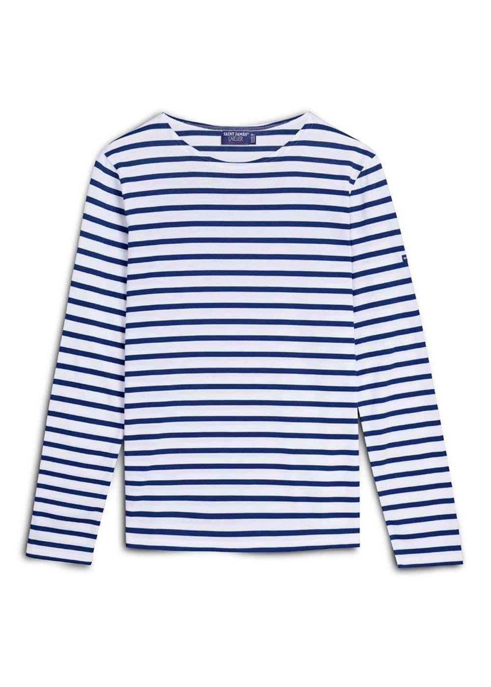 MINQUIERS MODERN - Authentic Breton Stripe Shirt | Soft Cotton | Men Fit (WHITE / NAVY)